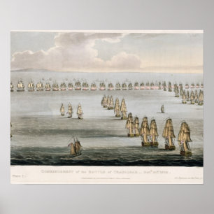 Poster Commencement de la bataille de Trafalgar, 21ème