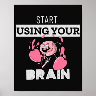 Poster Commencez à utiliser votre cerveau   Conception de