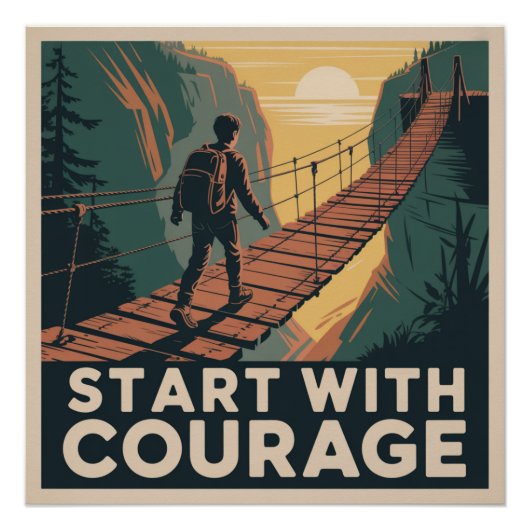 Poster Commencez Avec Courage (Devant)