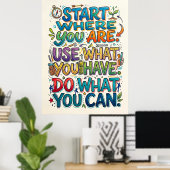Poster commencez là où vous êtes (Bureau à domicile)