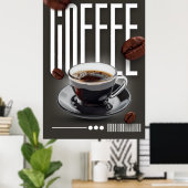 Poster "Commencez votre matin avec du café !" (Bureau à domicile)