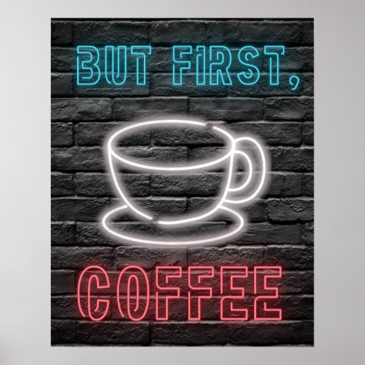 Poster Commençons par le néon de café (Devant)