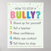 Poster Comment Arrêter Une Campagne Anti-Bully School (Devant)
