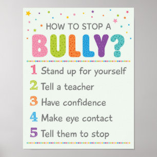 Poster Comment Arrêter Une Campagne Anti-Bully School