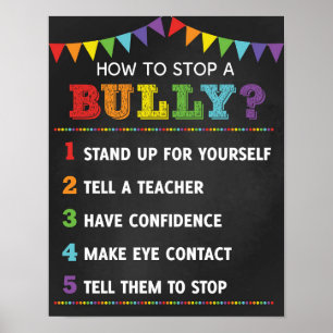 Poster Comment Arrêter Une Campagne Anti-Bully School