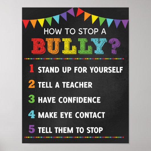 Poster Comment Arrêter Une Campagne Anti-Bully School (Devant)