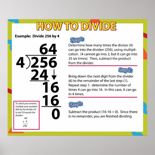 Poster Comment diviser l'affiche mathématique (Devant)