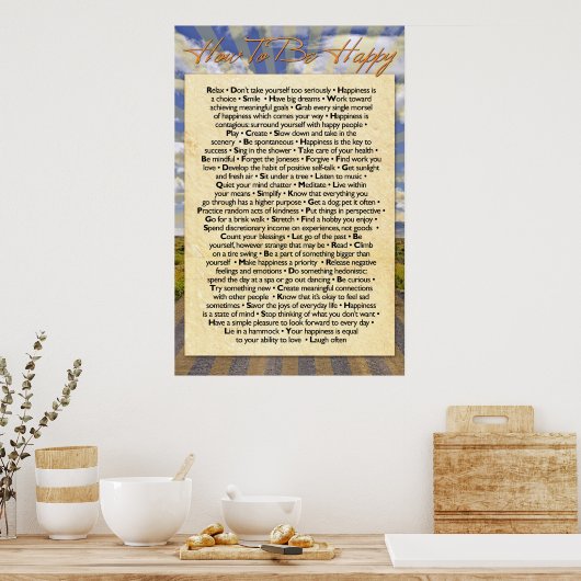 Poster Comment être heureux (Cuisine)