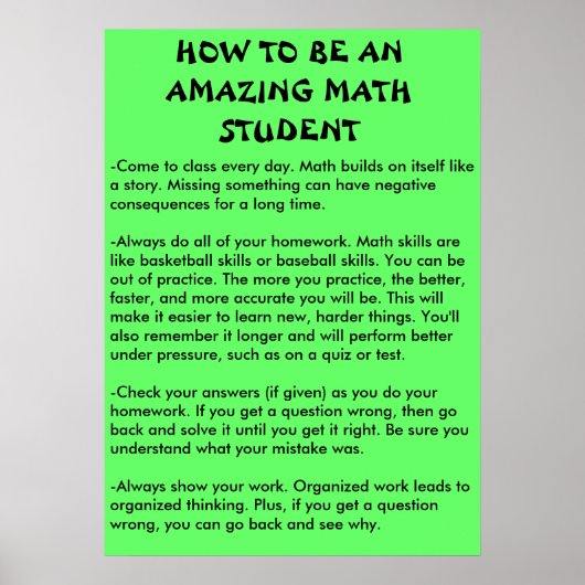 Poster comment être un étudiant en mathématiques extraord (Devant)