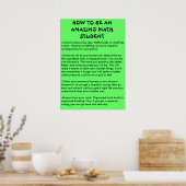 Poster comment être un étudiant en mathématiques extraord (Cuisine)