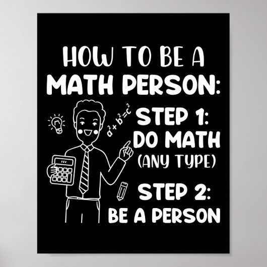 Poster Comment être une personne de maths, drôle mathémat (Devant)