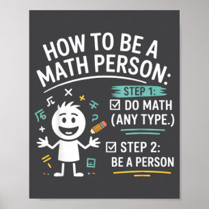 Poster Comment être une personne douée en maths Blague de