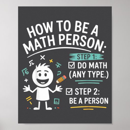 Poster Comment être une personne douée en maths Blague de (Devant)
