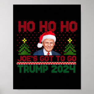 Poster Comment Ho Ho Ho Joes Doit Aller Trump 2024 Drôle