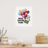 Poster Comment le thym vole amusant pilon d'herbe (Cuisine)