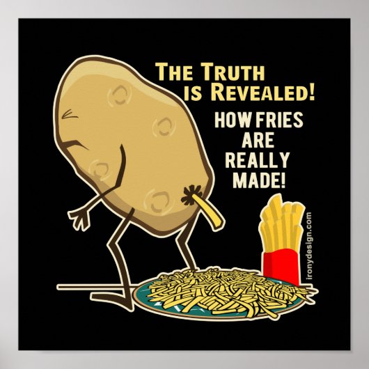 Poster Comment les frites sont vraiment faites Humour Noi (Devant)