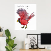 Poster Comment les oiseaux ondent Cardinal (Bureau à domicile)
