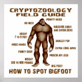 Poster COMMENT POSER BIGFOOT - Guide pratique de la crypt (Devant)