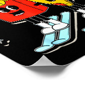 Poster Comment skier pizza drôle frites skieur ski (Coin)