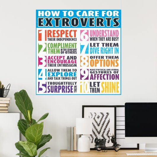 Poster Comment S'Occuper Des Extroverses (Bureau à domicile)