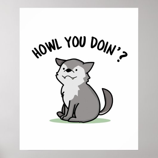 Poster Comment tu fais Funny Baby Wolf Pun (Devant)