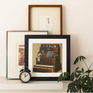 Poster Commerce de détail vintage, Registre des antiquité