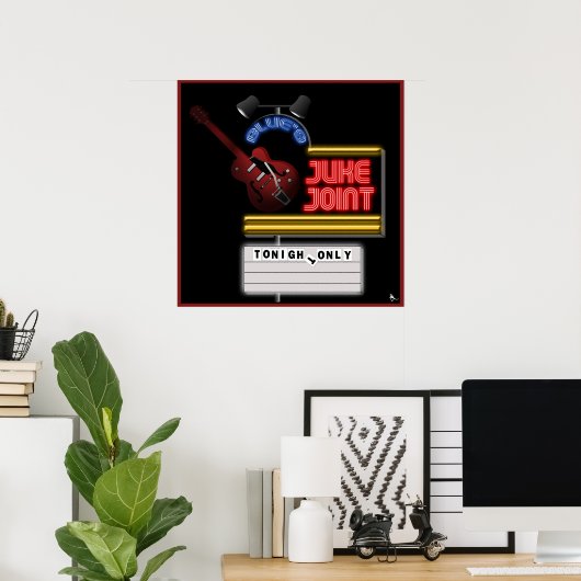 Poster commun Retro Blues Juke (Bureau à domicile)