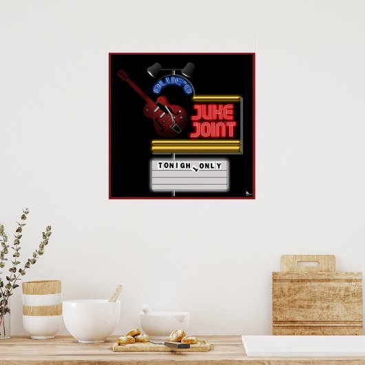 Poster commun Retro Blues Juke (Cuisine)