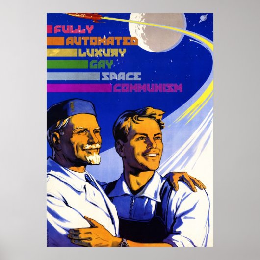 Poster Communisme gay de luxe entièrement automatisé (Devant)