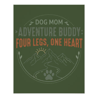 Poster Compagne d'aventure Maman Chien Quatre Pattes Un C