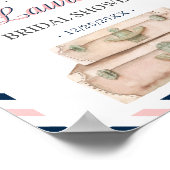 Poster Compagnie aérienne de voyage de mariage Navy Bienv (Coin)