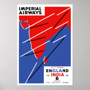 Poster Compagnie aérienne impériale ~ Inde