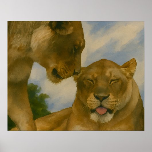Poster Compagnie de Lioness en Golden Light (Devant)