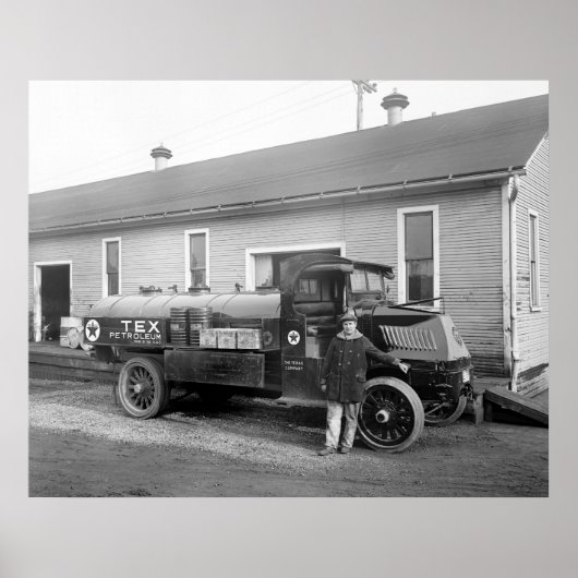 Poster Compagnie pétrolière Camion, début des années 1900 (Devant)