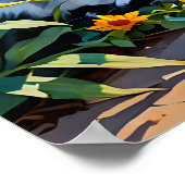 Poster Compagnons de jardin Chat et Chien (Coin)