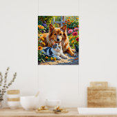 Poster Compagnons de jardin Chat et Chien (Cuisine)
