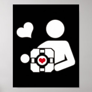 Poster Companion Cube Gaming Portal Nerd Funny Gamer 1