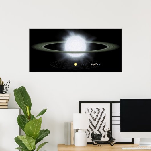 Poster Comparaison de la taille d'une étoile hypergiante (Bureau à domicile)