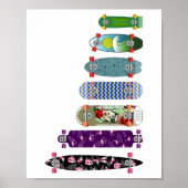 Poster Comparaison des tailles de skateboard (Devant)