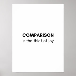 Poster Comparaison est le voleur de joie - Motivational P