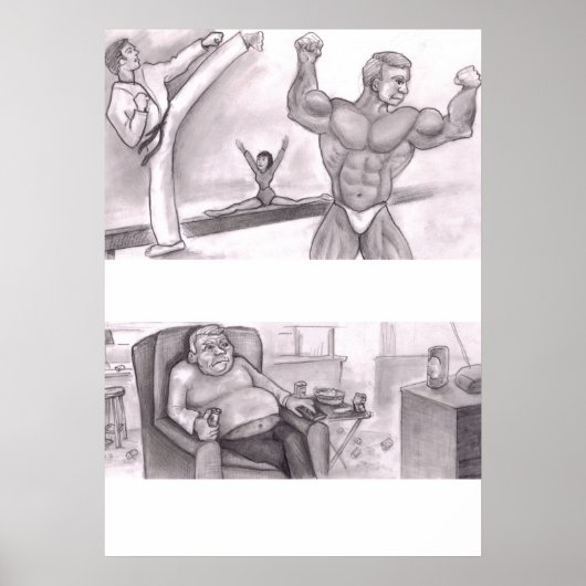 Poster Comparaison illustrée de la condition physique et (Devant)