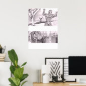 Poster Comparaison illustrée de la condition physique et (Bureau à domicile)