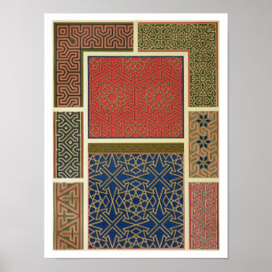 Poster Compartiments et frontières en bois, 'd'art arabe