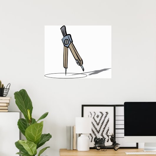 Poster Compas scolaire (Bureau à domicile)