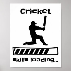 Poster Compétences de cricket pour enfants Chargement Jou