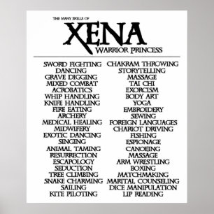 Poster Compétences De Xena