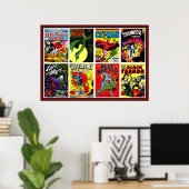 Poster Compilation de bandes dessinées vintage Superheroe (Bureau à domicile)