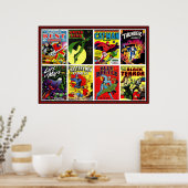Poster Compilation de bandes dessinées vintage Superheroe (Cuisine)