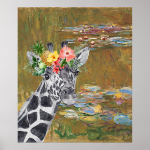 Poster Compilation Monet Lily Pond et Giraffe