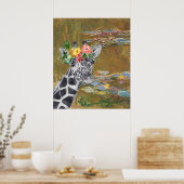 Poster Compilation Monet Lily Pond et Giraffe (Cuisine)